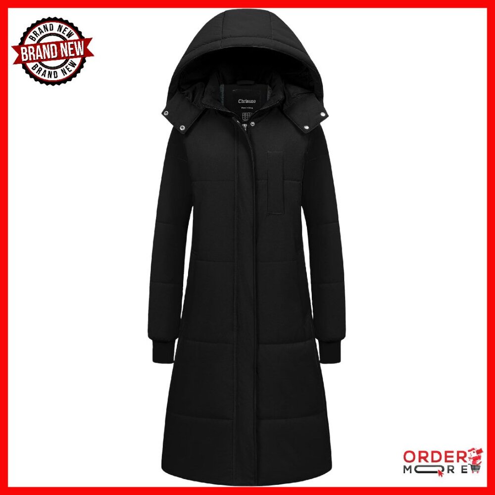 Long Winter Coat Waterproof Fleece Lined Puffer Jacket Hooded Parka